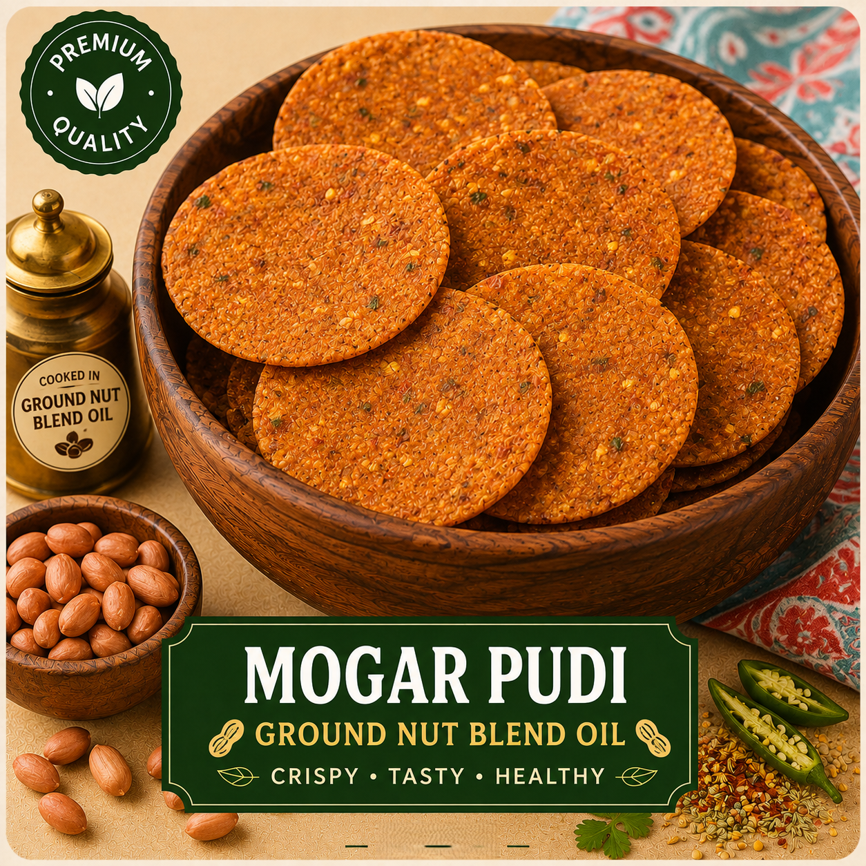 Special Jodhpuri Mogar Pudi(Ground Nut) 200g pack